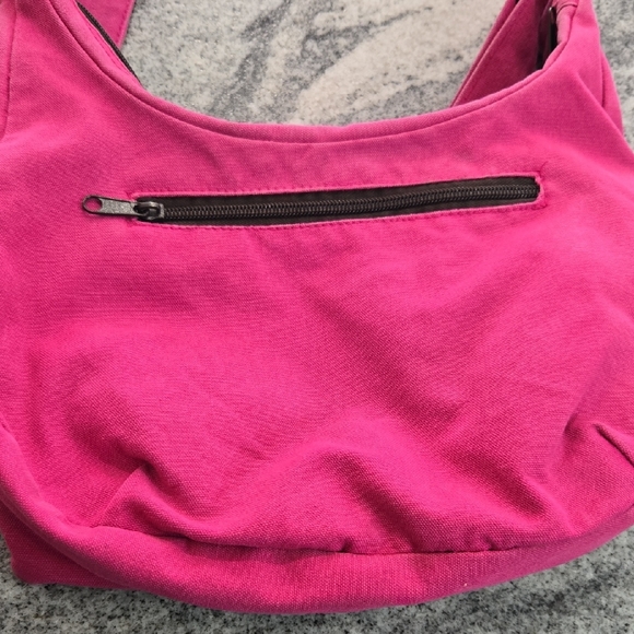 Kavu Hot Pink Canvas Shoulder Crossbody Bag Adjustable Strap Front Zip Pockets - Picture 14 of 16